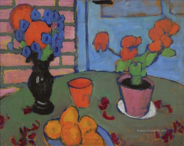 Alexej von Jawlensky Werke - Stillleben mit Blumen und Orangen 1909 Alexej von Jawlensky